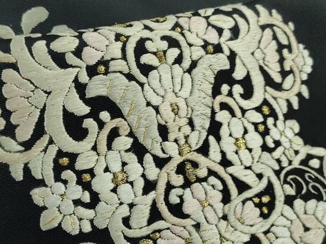 平和屋本店●極上 訪問着 総刺繍 洋花文 暈し染め 金糸 ロング丈 逸品 DZAB8139kh6