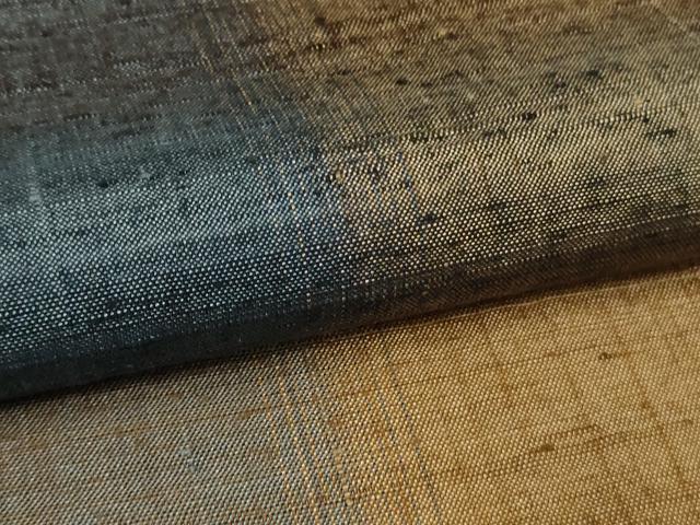 平和屋本店●極上 郡上紬 草木染 宗広ふきゑ作 格子 逸品 未使用 DZAB8150kh6