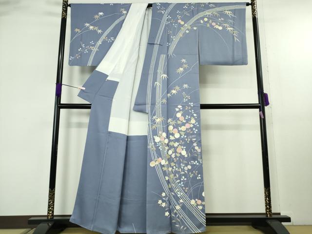 平和屋本店●極上 創業460年・千總 訪問着 枝花文 紅掛空色地 金彩 高島屋扱い 逸品 DZAB8158kh6