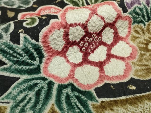 平和屋本店●極上 振袖 総絞り 吉祥花文 暈し染め 金彩 逸品 DZAB8166kh6