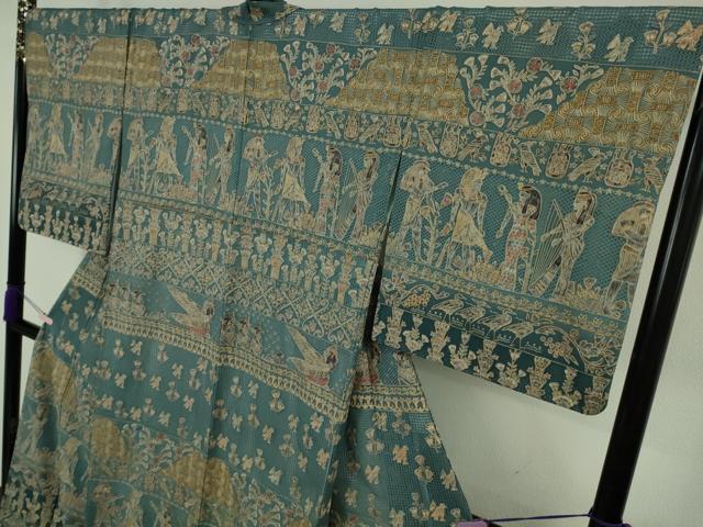 平和屋本店●極上 中国三大刺繍 スワトウ刺繍 汕頭刺繍 相良刺繍 総刺繍 訪問着 エジプト壁画文様 暈し染め 逸品 DZAB8173kh6