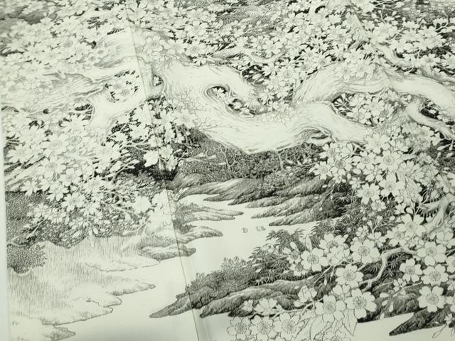 平和屋本店●極上 琉染の創設者 山岡古都 水墨書 訪問着 日本風景 保津峡 逸品 DZAB8177kh6