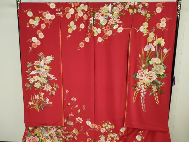 平和屋本店●極上 お引きずり・お引き摺り・引き振袖 和装 結婚式 舞妓 芸妓 衣装 総刺繍 鳳凰吉祥花文 仮絵羽 逸品 未使用 DZAB8192kh6