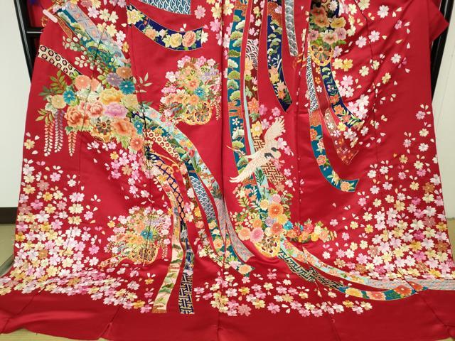 平和屋本店●極上 相良刺繍 総刺繍 色打掛 和装 婚礼 結婚式 花嫁 神社挙式 駒刺繍 花車 金糸 仮絵羽 逸品 未使用 DZAB8196kh6