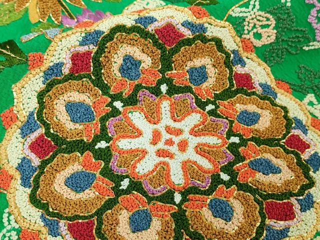 平和屋本店●極上 相良刺繍 総刺繍 お引きずり・引振袖 和装 結婚式 舞妓 芸妓 衣装 駒刺繍 鳳凰花文 金糸 仮絵羽 逸品 未使用DZAB8205kh6