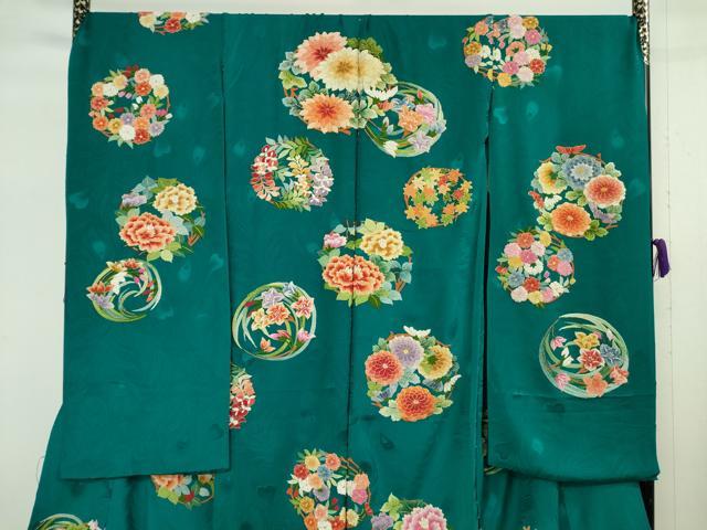平和屋本店●極上 相良刺繍 総刺繍 お引きずり・引き振袖 和装 結婚式 舞妓 芸妓 衣装 駒刺繍 花丸文 金糸 仮絵羽 逸品 未使用DZAB8207kh6