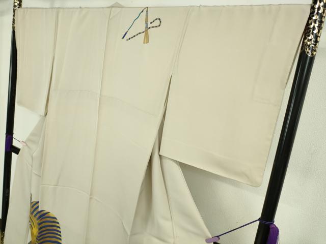 平和屋本店●希少 訪問着 手描き ツタンカーメン 練色地 金彩 逸品 DZAB8224kh6
