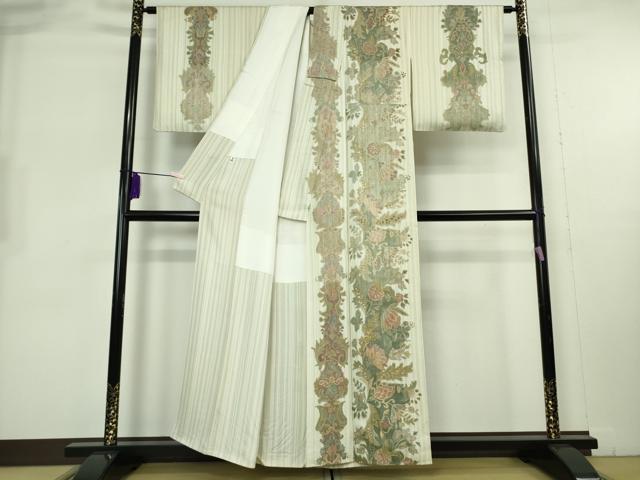 平和屋本店●極上 中国三大刺繍 スワトウ刺繍 汕頭刺繍 総刺繍 訪問着 更紗花文 暈し染め 金糸 逸品 DZAB8225kh6