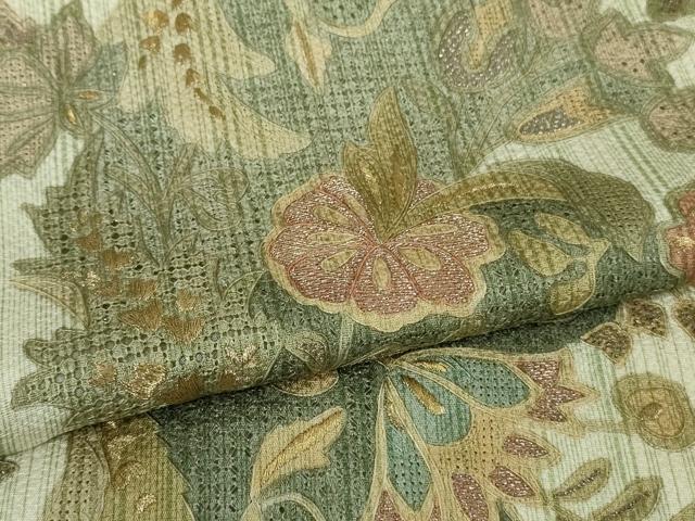平和屋本店●極上 中国三大刺繍 スワトウ刺繍 汕頭刺繍 総刺繍 訪問着 更紗花文 暈し染め 金糸 逸品 DZAB8225kh6