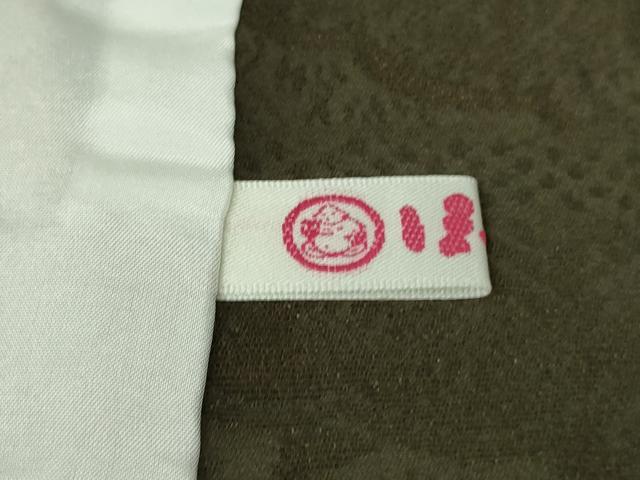 平和屋着物▽極上 山岡古都・古都染人 染織美術品 薬墨染 天目織 お召 単衣 竹炭 吉祥花地紋 ほていや扱い 反端付き 逸品 DZAB8231kh6