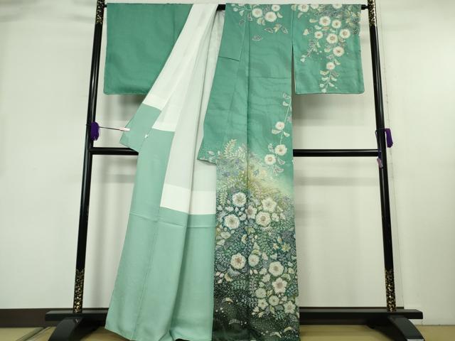 平和屋本店●極上 吉乃一廉 幻の辻が花 訪問着・長襦袢(無双仕立て)セット 暈し染め 銀通し地 逸品 未使用 DZAB8238kh6