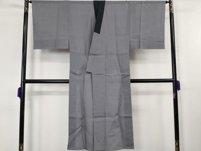 平和屋着物*極上 夏物 男性 本場小千谷ちぢみ 麻 長襦袢 和光謹製 鈍色 反端付き 逸品 未使用 DZAB8243kh6