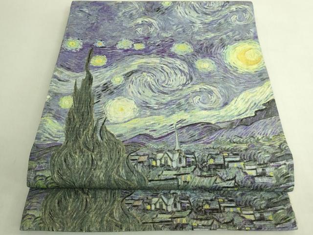 平和屋着物●極上 全通柄 京袋帯 フィンセント・ファン・ゴッホ 星月夜 逸品 DZAB8275kh6