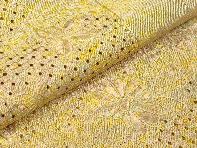 平和屋着物∞極上 中国三大刺繍 スワトウ刺繍 汕頭刺繍 道中着 ロング丈 草花文 逸品 DZAB8284kh6