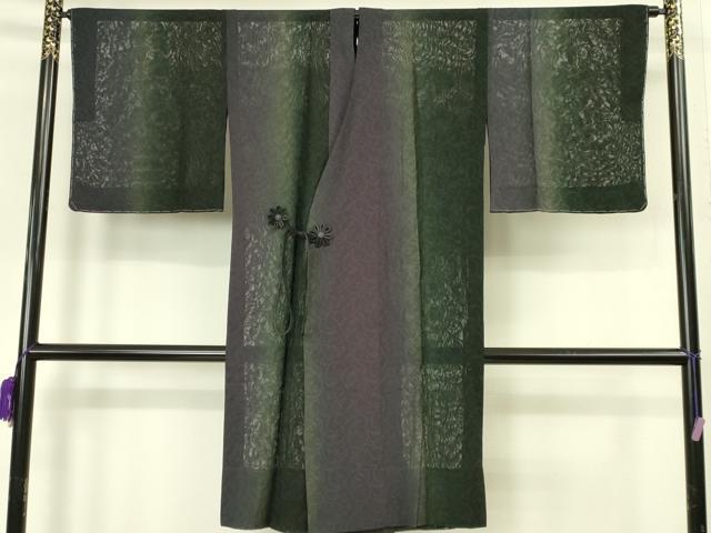 平和屋着物∞極上 道中着 スリーシーズン 春夏秋 塵除け ロング丈 黄櫨染 唐草紋紗 暈し染め 反端付き 逸品 未使用 DZAB8293kh6