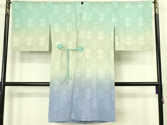 平和屋本店∞極上 京金彩 伝統工芸士 和田全央 道中着 スリーシーズン 塵除け ロング丈 薔薇紋紗 暈し染め 金銀彩 反端付 逸品 DZAB8296kh6