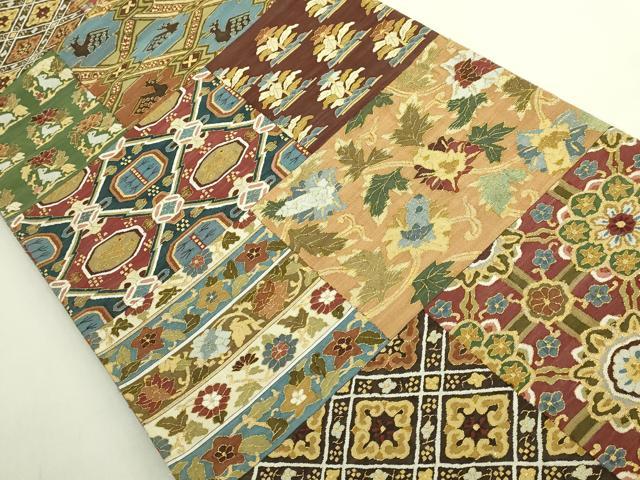 平和屋本店●最高級 明綴れ 全通柄袋帯 名物裂 金糸 共箱付き 逸品 DZAB8313kh6