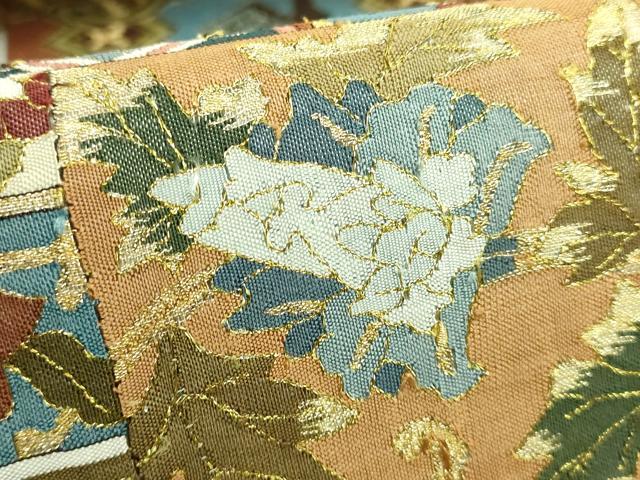 平和屋本店●最高級 明綴れ 全通柄袋帯 名物裂 金糸 共箱付き 逸品 DZAB8313kh6