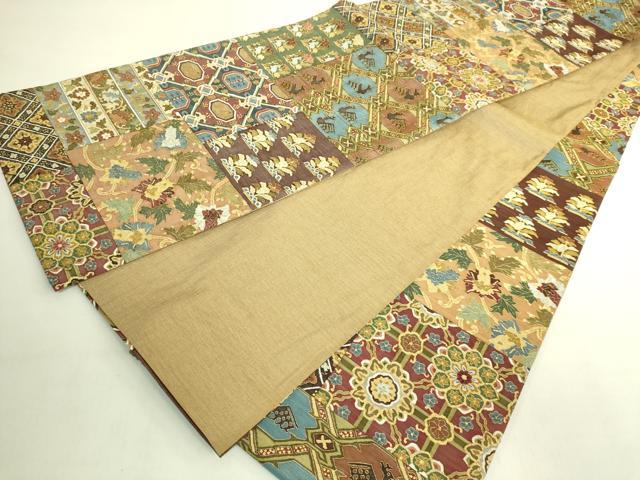 平和屋本店●最高級 明綴れ 全通柄袋帯 名物裂 金糸 共箱付き 逸品 DZAB8313kh6
