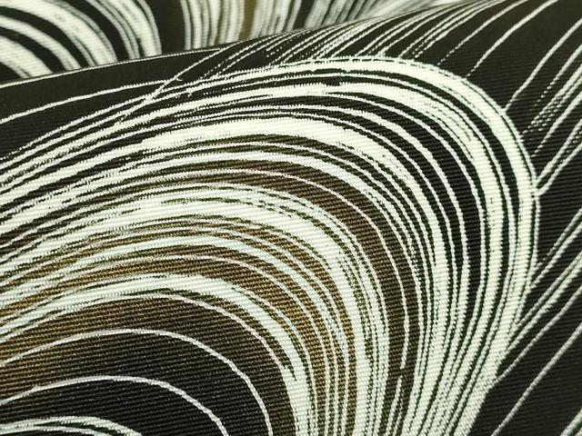 平和屋本店●極上 人間国宝 森口華弘 蒔糊友禅 塩瀬 九寸名古屋帯 立波文 黒地 西武百貨店扱い 逸品 DZAB8348kh6