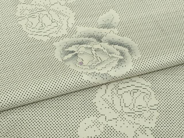 平和屋本店●極上 銀座もとじ 本場大島紬 白大島 薔薇 バラ 逸品 DZAB8360kh6