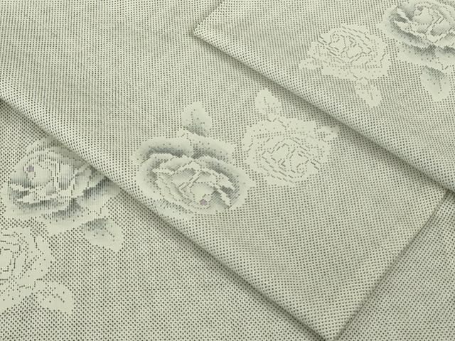 平和屋本店●極上 銀座もとじ 本場大島紬 白大島 薔薇 バラ 逸品 DZAB8360kh6