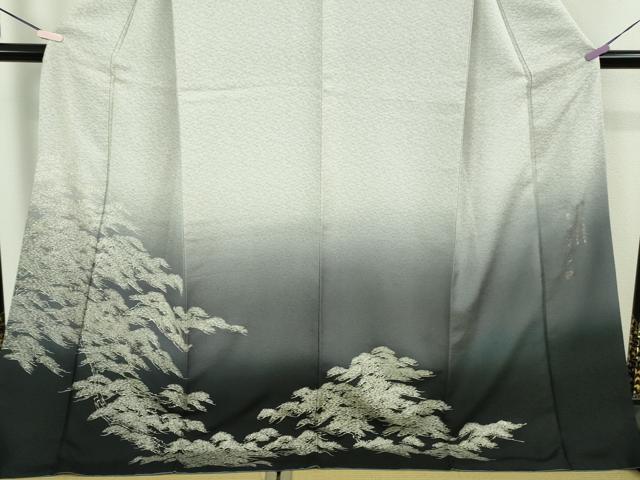 平和屋本店●極上 金彩友禅 卓越技能者・名工・和田光正 訪問着 老松 暈し染め 銀彩 さが美扱い ロング丈 逸品 DZAB8370kh6