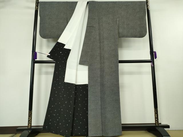 平和屋本店●極上 人間国宝 小宮康孝 江戸小紋 舞花文 黒地 鈴乃屋扱い 逸品 DZAB8372kh6