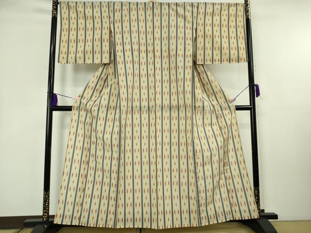 平和屋着物*極上 夏物 明石ちぢみ 絣間道 逸品 未使用 DZAB8399kh6