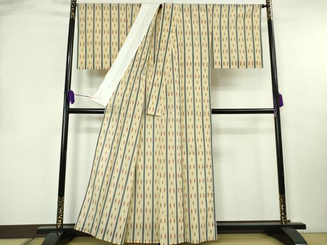 平和屋着物*極上 夏物 明石ちぢみ 絣間道 逸品 未使用 DZAB8399kh6