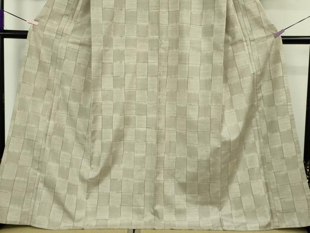 平和屋本店●希少 人間国宝 志村ふくみ 紬 銀峯 市松文様 たとう紙付き 逸品 未使用 DZAB8401kh6