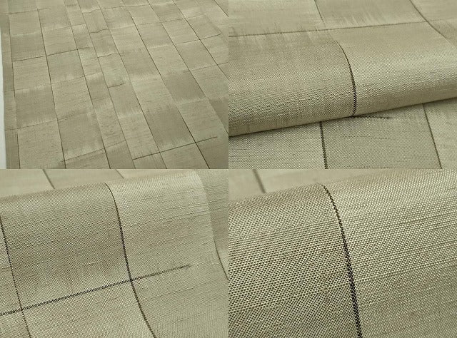 平和屋本店●希少 人間国宝 志村ふくみ 紬 銀峯 市松文様 たとう紙付き 逸品 未使用 DZAB8401kh6