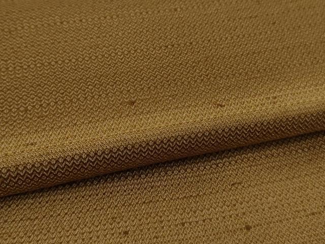 平和屋本店●極上 京都染織メーカー・貴久樹謹製 野蚕糸 ナチュラルタッサー 手紡ぎ 手織り 黄橡色 高島屋扱い 証紙付き 逸品 DZAB8405kh6