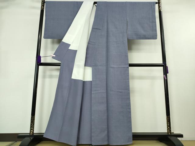 平和屋本店●極上 本場結城紬 重要無形文化財 奥順謹製 色無地 紅掛空色 証紙付き 逸品 DZAB8408kh6