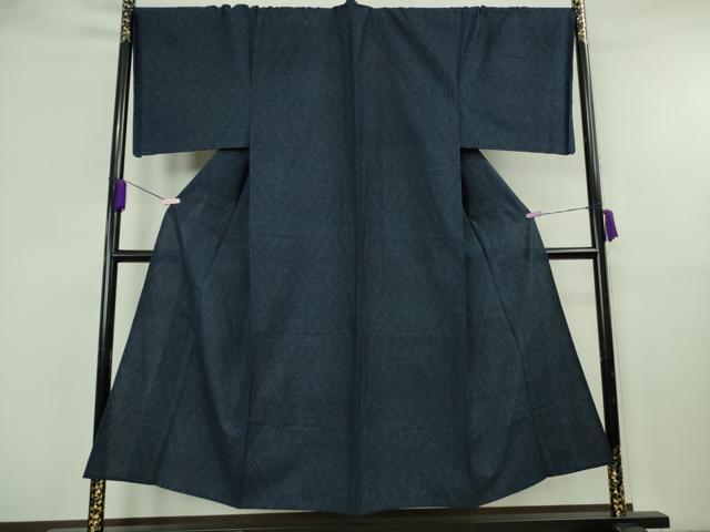 平和屋本店▽極上 男性 綿薩摩 東郷織物謹製 手織 160亀甲 単衣 キングサイズ 逸品 未使用 DZAB8442kh6