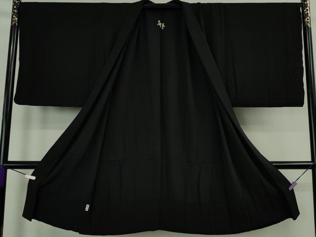 平和屋本店∞極上 男性 銀座もとじ 長羽織 単衣 キングサイズ 黒地 逸品 DZAB8465kh6