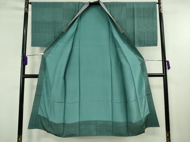 平和屋本店●極上 男性 本場結城紬 重要無形文化財 長襦袢(袷)セット 結城屋謹製 100亀甲 飛び亀甲柄 証紙付き 逸品 未使用 DZAB8478kh6