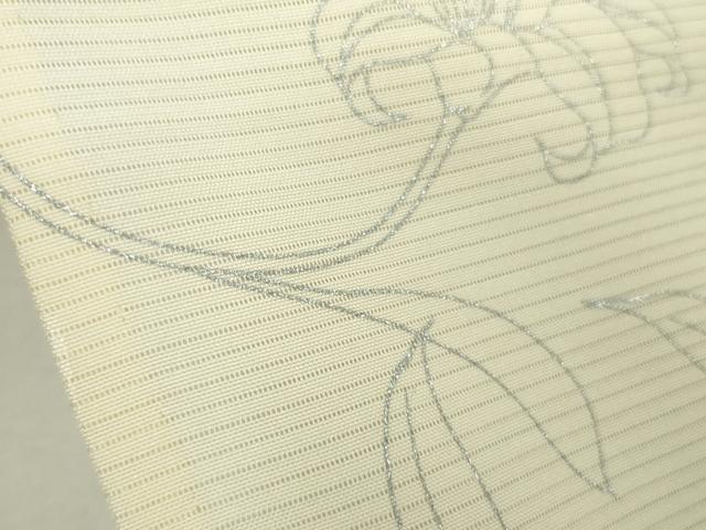 平和屋本店*極上 夏物 訪問着 絽 手刺繍 更紗花文 鳥の子色地 金銀糸 ロング丈 逸品 未使用 DZAB8481kh6