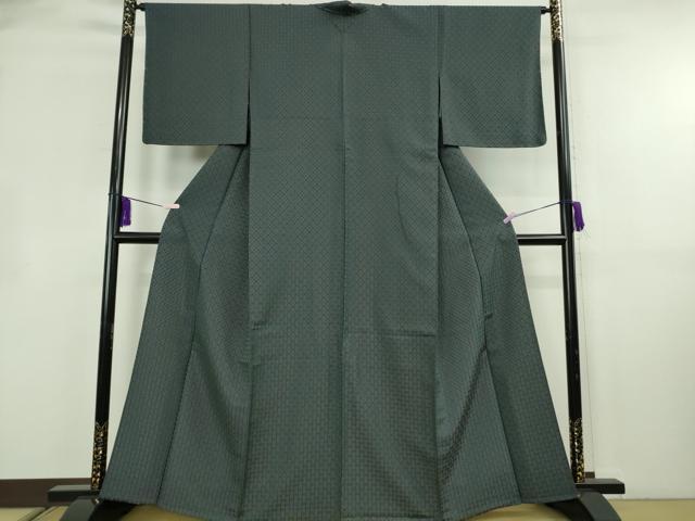 平和屋本店▽極上 伝統工芸士 曽根武勇 お召 単衣 廣東間道 上代138万 証紙付き 逸品 未使用 DZAB8483kh6