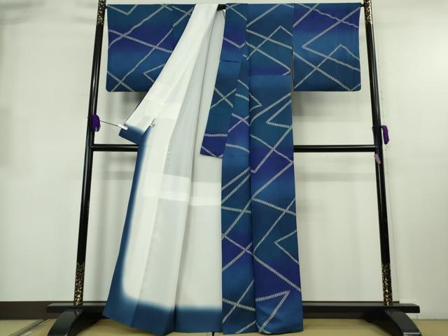 平和屋本店●極上 日本産本漆 越後染印傳 小紋 みずくに織物謹製 暈し染め まるやま扱い 反端付き 逸品 DZAB8502kh6