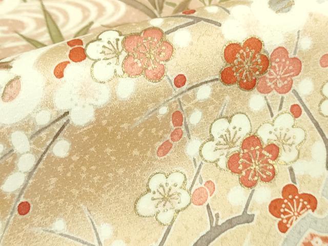 平和屋本店●極上 京都の和装業の老舗一門 千切屋 訪問着 駒刺繍 雪輪青海波 灰桜色地 金彩 反端付き 逸品 未使用 DZAB8503kh6