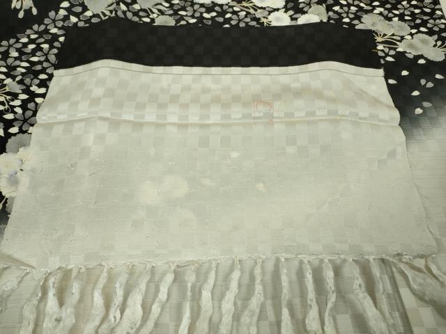 平和屋本店●極上 夢染人 野村一峰 訪問着 枝桜 白×黒 反端付き 逸品 未使用 DZAB8508kh6