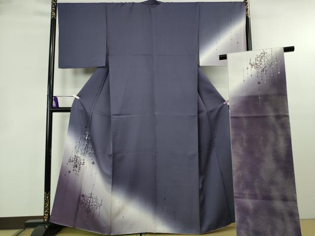 平和屋本店●極上 訪問着・袋帯セット シャンデリア 暈し染め 銀彩 逸品 DZAB8523kh6