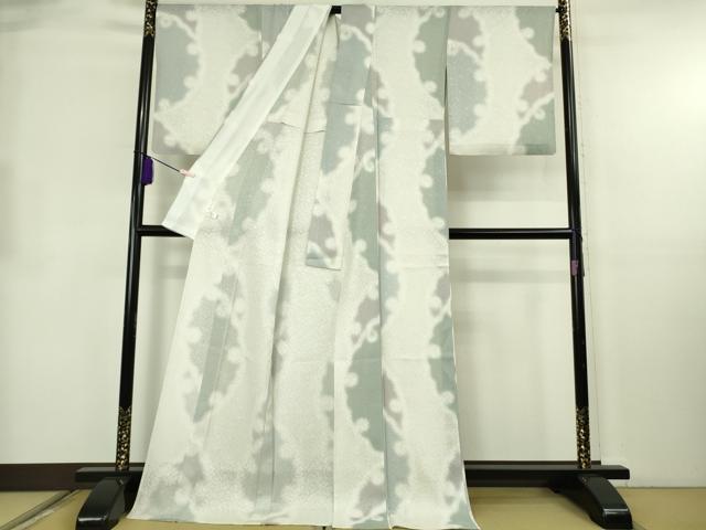平和屋本店*極上 夏物 小紋 唐草紋紗 雪輪 暈し染め ロング丈 逸品 DZAB8538kh6