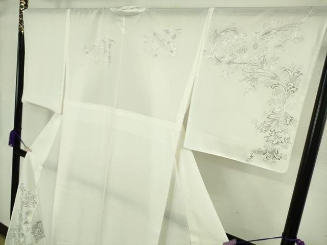 平和屋本店*極上 夏物 訪問着 絽 更紗花文 白地 銀彩 ロング丈 逸品 未使用 DZAB8542kh6