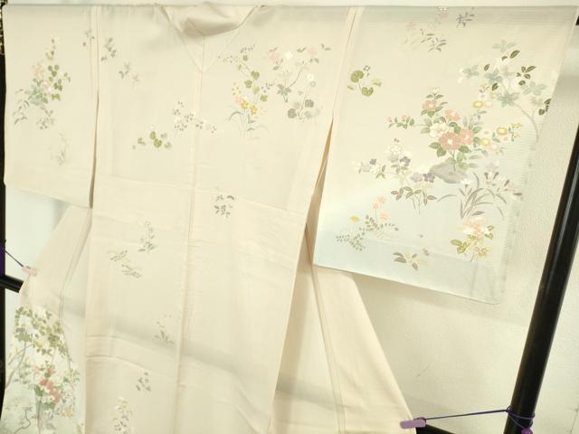 平和屋本店*極上 夏物 訪問着 絽 草花文 暈し染め 金彩 逸品 DZAB8546kh6