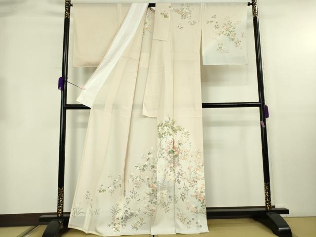 平和屋本店*極上 夏物 訪問着 絽 草花文 暈し染め 金彩 逸品 DZAB8546kh6