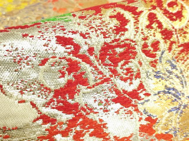 平和屋本店●最高級 龍村平蔵製 丸帯 大牡丹印金錦 金銀糸 逸品 DZAB8576kh6