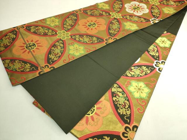 平和屋着物●極上 洛風林 工芸帯地 六通柄 本袋帯 七宝花文 金糸 逸品 DZAB8578kh6