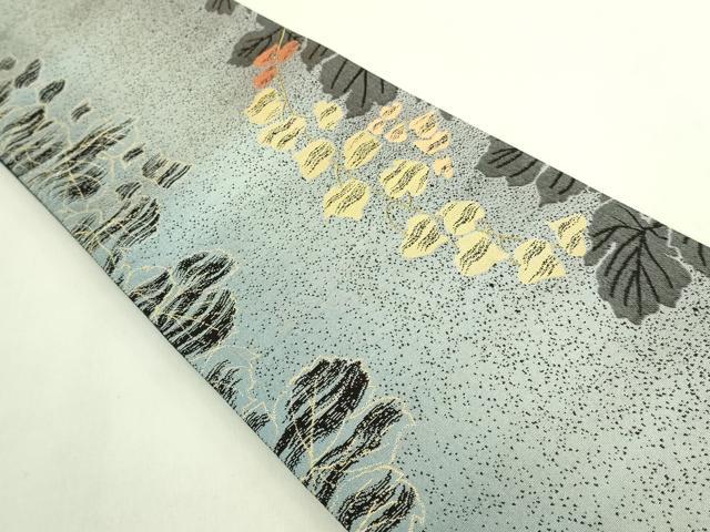 平和屋着物●極上 両面 半幅帯 蔦の葉文 金糸 逸品 DZAB8581kh6